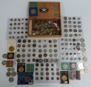 A collection of UK and overseas coinage, includes some silver content, Victoria, Edward VII florins,