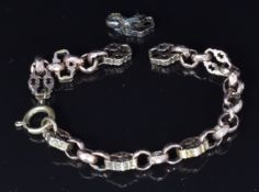 A section of Victorian 9ct rose gold watch chain, 8.1g