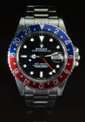 Rolex GMT Master gentleman's diver's/ pilots automatic wristwatch ref. 16750 with date aperture,