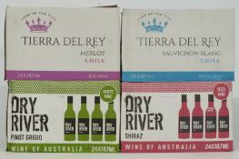 Ninety-six New World red and white wines comprising 24 bottles of Tierra Del Rey Chilean Sauvignon