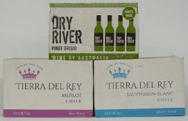 Seventy-two New World red and white wines comprising 24 bottles Tierra Del Rey Chilean Sauvignon