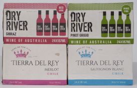 Ninety-six New World red and white wines comprising 24 bottles of Tierra Del Rey Chilean Sauvignon