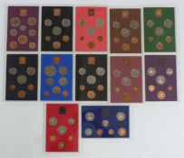 Royal Mint UK proof coinage sets 1970-1982 - missing 1972 set