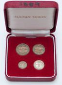 Victoria Jubilee head 1889 Maundy set, in case