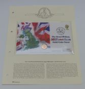 2000 gold half sovereign in Westminster Coins Commemorative cover no 0619 for the Millennium