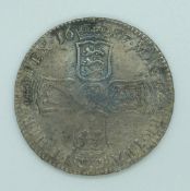 William III 1697 half crown, NONO to edge, toned
