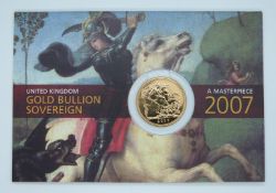 2007 gold full sovereign Royal Mint Gold Bullion presentation pack