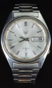 Seiko 5 gentleman's automatic wristwatch ref. 6309-7150 with day and date aperture, luminous