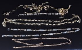 Various sections of Victorian yellow metal chain, 26g