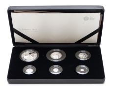 Royal Mint 2019 UK six coin silver proof Britannia set 'The Spirit of the Nation', cased with