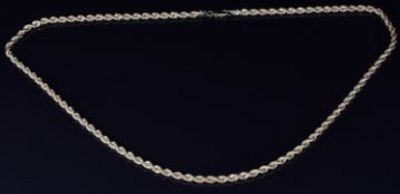 A 9ct gold rope twist necklace, 7.2g, length 50cm