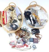 A collection of costume jewellery including brooches, necklaces, bracelets, etc