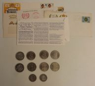 Two Jubilee head Victoria crowns 1887 and 1892, together with George V 1920 half crown, George VI