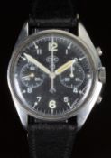 Cabot Watch Company (CWC) British military RAF chronograph wristwatch with luminous hands and Arabic