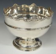 George V hallmarked silver Monteith with scrolling shell decoration, Sheffield 1912, maker James