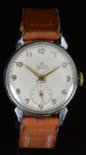 Smiths gentleman's wristwatch with inset subsidiary seconds dial, gold hands and Arabic numerals,