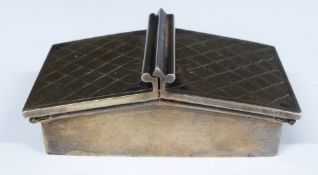 Victorian hallmarked silver gilt novelty miniature trug or basket, London 1855, maker John Keith,