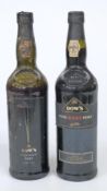 Two bottles of port comprising Dow's Midnight Port 750ml 19% vol and Dow's Fine Ruby Port 750ml