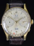 Angelus Chronodato triple calendar chronograph gentleman's wristwatch with day and month