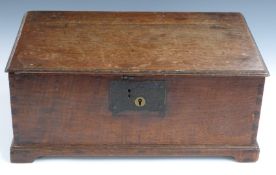 18thC oak bible box with further small compartment within, W53 x D32 x H22cm