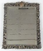 Victorian hallmarked silver easel-backed bevelled glass dressing table mirror. the silver frame