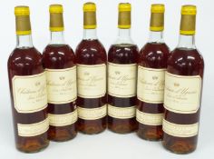 Six bottles of Chateau d'Yquem Sauternes 1975, 75cl