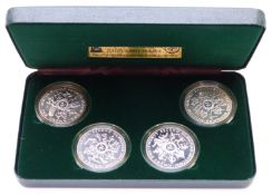 Pobjoy Mint Moscow Olympics silver proof coin set, in plush case with certificates