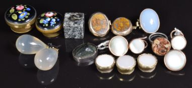 A collection of Victorian buttons including three matching examples set with chalcedony, agate set