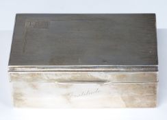 George VI Walker & Hall Art Deco hallmarked silver cigarette box, Sheffield 1937, length 14cm