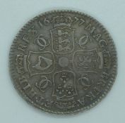 Charles II 1677 half crown, toned