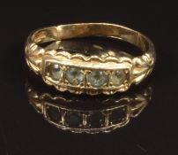 A 9ct gold ring set with paste, size R, 2.5g