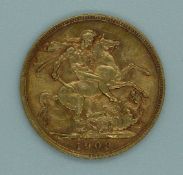 1909 Edward VII gold full sovereign