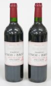 Two bottles of Chateau Lynch Bages 2001 Pauillac Grand Cru Classé red wine 75cl 13% vol. This lot