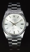 Rolex Oyster Perpetual Precision gentleman's wristwatch ref. 5500 with luminous silver hands, two-