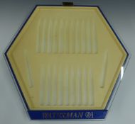 Waterman hexagonal lockable shop display pen cabinet with key, 41 x 43cm