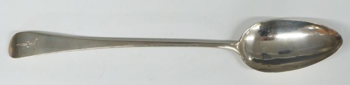 Georgian hallmarked silver basting spoon, London 1804, maker's mark IB, length 29cm, weight 90g
