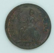 Queen Anne 1714 farthing, VF-EF