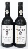 Two bottles of Warre's 1977 Vintage Port, 75cl