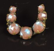 Victorian horseshoe brooch set with rose cut saphirets