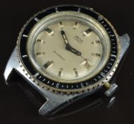Smiths skin diver gentleman's wristwatch with date aperture, luminous and black hands, red arrow