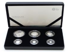Royal Mint 2018 UK six coin silver proof Britannia set, cased with certificate