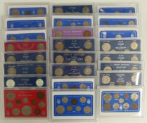 Twenty-one UK coin sets 1947-1967, mostly complete, together with three further sets 1968, 1969