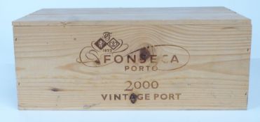 A case of six bottles of Fonseca 2000 Vintage Port, from M & Co London