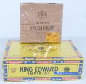 Box of 50 King Edward the Seventh Imperial cigars and 20 Escuadron Capote Helios examples, both in