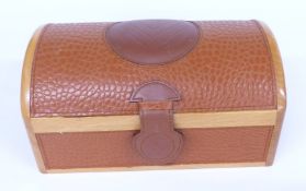 Franck Muller Conquistador leather bound wooden watch box, 25x15x12cm.