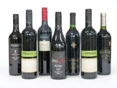 Seven bottles of New World red wine comprising Australian Rosemount Estate 2012 Shiraz 13.5% vol,
