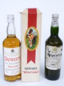 Buchanan's 'Black & White' Choice Old Scotch Whisky 26 2/3 fl oz 70 proof and a Dewar's 'White