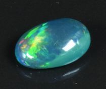 A loose 2.35ct oval black opal cabochon