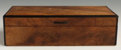 Fred Foster Cotswold School Arts & Crafts walnut box with details to interior, width 19cm