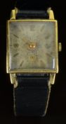 Cortebert 18ct gold gentleman's wristwatch with subsidiary seconds dial, gold hands, Arabic numerals